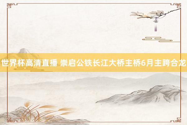 世界杯高清直播 崇启公铁长江大桥主桥6月主跨合龙