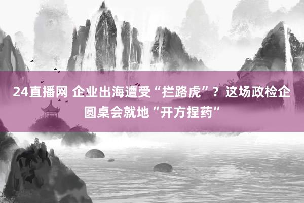24直播网 企业出海遭受“拦路虎”?这场政检企圆桌会就地“开方捏药”