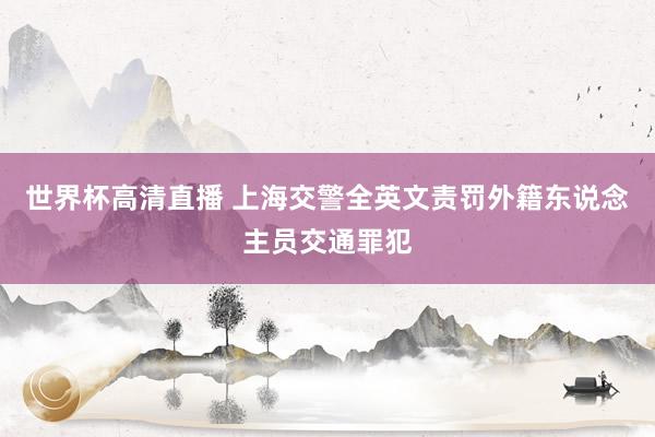 世界杯高清直播 上海交警全英文责罚外籍东说念主员交通罪犯