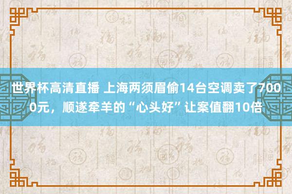 世界杯高清直播 上海两须眉偷14台空调卖了7000元,顺遂牵羊的“心头好”让案值翻10倍