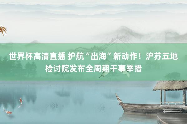 世界杯高清直播 护航“出海”新动作!沪苏五地检讨院发布全周期干事举措
