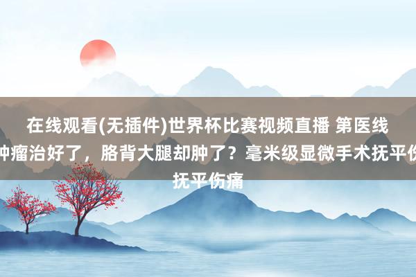 在线观看(无插件)世界杯比赛视频直播 第医线|肿瘤治好了,胳背大腿却肿了?毫米级显微手术抚平伤痛