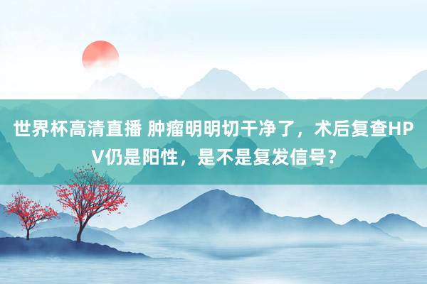 世界杯高清直播 肿瘤明明切干净了,术后复查HPV仍是阳性,是不是复发信号?