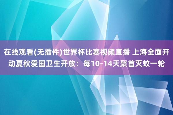 在线观看(无插件)世界杯比赛视频直播 上海全面开动夏秋爱国卫生开放:每10-14天聚首灭蚊一轮