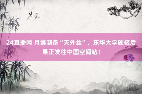 24直播网 月壤制备“天外丝”,东华大学硬核后果正发往中国空间站!