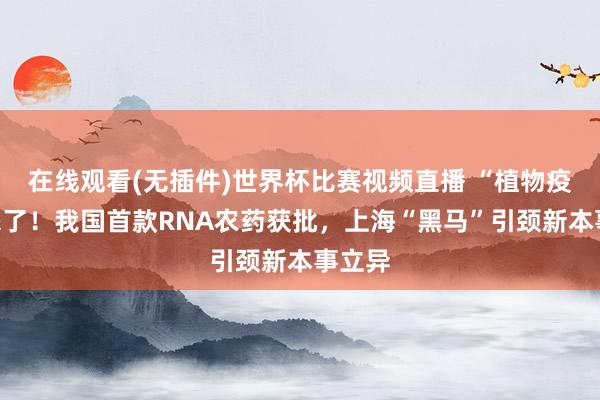 在线观看(无插件)世界杯比赛视频直播 “植物疫苗”来了！我国首款RNA农药获批，上海“黑马”引颈新本事立异