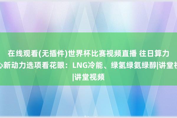在线观看(无插件)世界杯比赛视频直播 往日算力中心新动力选项看花眼：LNG冷能、绿氢绿氨绿醇|讲堂视频