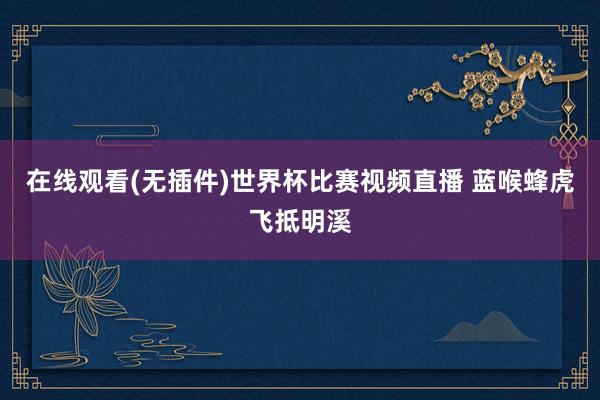 在线观看(无插件)世界杯比赛视频直播 蓝喉蜂虎飞抵明溪