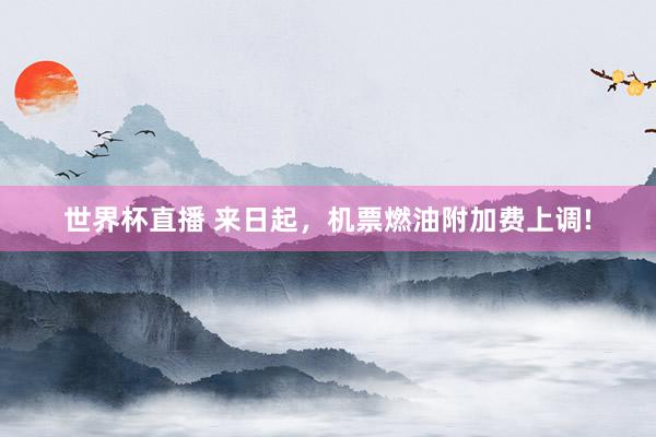 世界杯直播 来日起,机票燃油附加费上调!