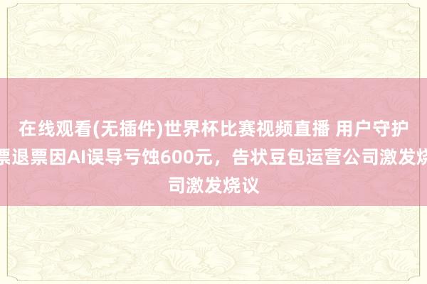 在线观看(无插件)世界杯比赛视频直播 用户守护机票退票因AI误导亏蚀600元,告状豆包运营公司激发烧议