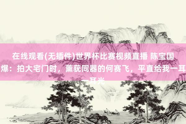 在线观看(无插件)世界杯比赛视频直播 陈宝国自爆:拍大宅门时,薰莸同器的何赛飞,平直给我一耳光