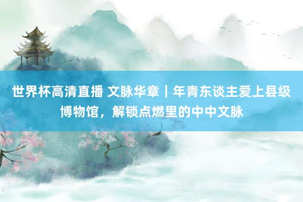 世界杯高清直播 文脉华章|年青东谈主爱上县级博物馆,解锁点燃里的中中文脉