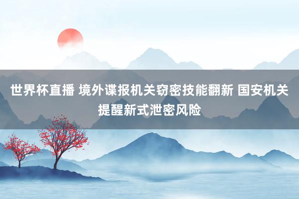 世界杯直播 境外谍报机关窃密技能翻新 国安机关提醒新式泄密风险