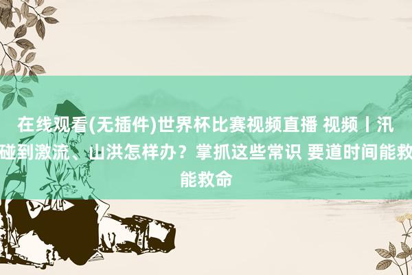 在线观看(无插件)世界杯比赛视频直播 视频丨汛期碰到激流、山洪怎样办?掌抓这些常识 要道时间能救命