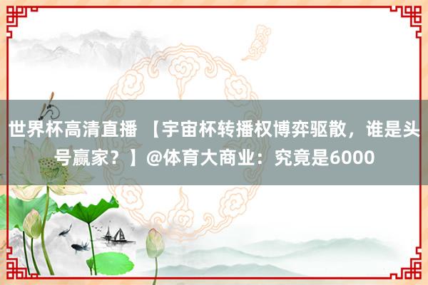 世界杯高清直播 【宇宙杯转播权博弈驱散,谁是头号赢家?】@体育大商业:究竟是6000