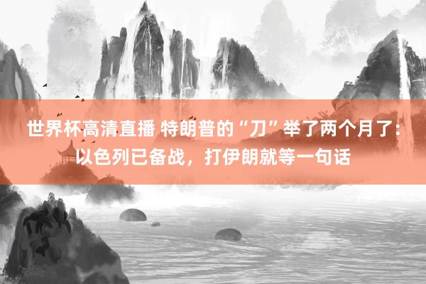 世界杯高清直播 特朗普的“刀”举了两个月了:以色列已备战,打伊朗就等一句话
