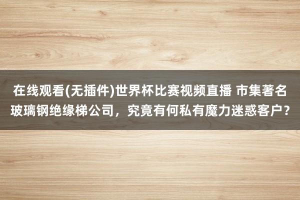 在线观看(无插件)世界杯比赛视频直播 市集著名玻璃钢绝缘梯公司,究竟有何私有魔力迷惑客户?