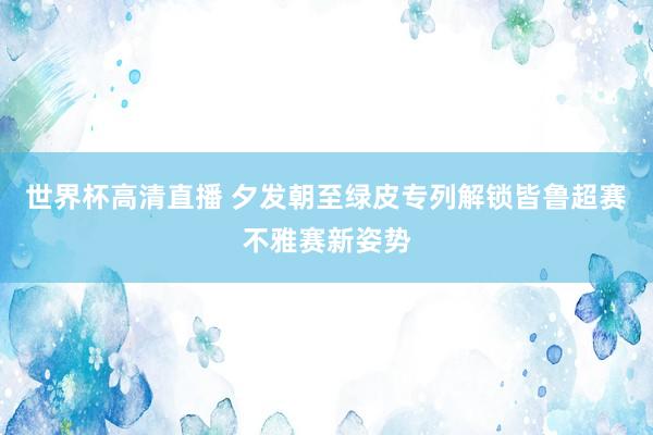 世界杯高清直播 夕发朝至绿皮专列解锁皆鲁超赛不雅赛新姿势