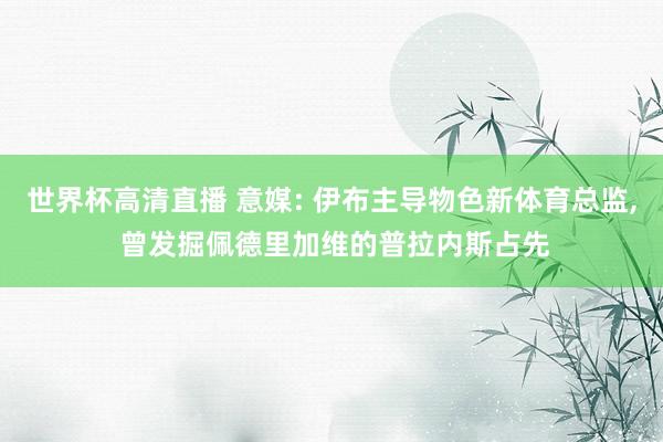 世界杯高清直播 意媒: 伊布主导物色新体育总监, 曾发掘佩德里加维的普拉内斯占先