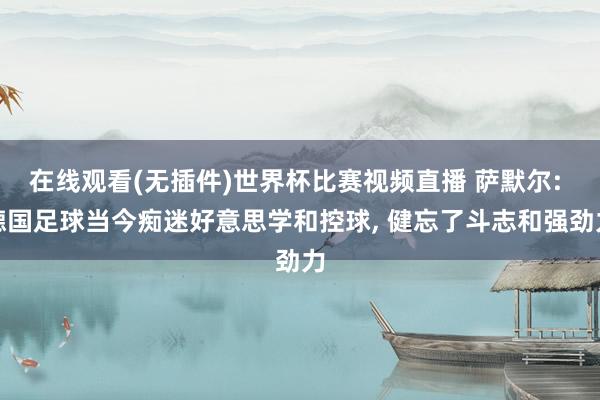 在线观看(无插件)世界杯比赛视频直播 萨默尔: 德国足球当今痴迷好意思学和控球, 健忘了斗志和强劲力