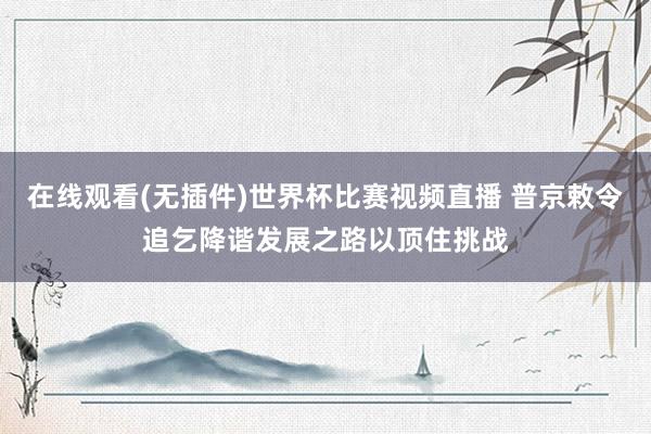 在线观看(无插件)世界杯比赛视频直播 普京敕令追乞降谐发展之路以顶住挑战
