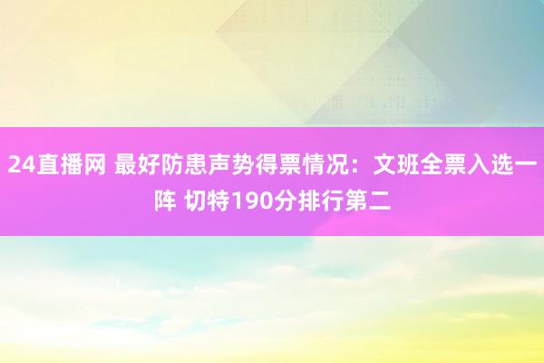 24直播网 最好防患声势得票情况:文班全票入选一阵 切特190分排行第二