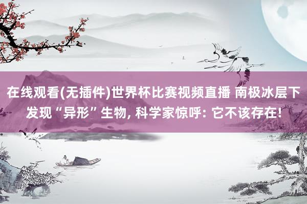 在线观看(无插件)世界杯比赛视频直播 南极冰层下发现“异形”生物, 科学家惊呼: 它不该存在!