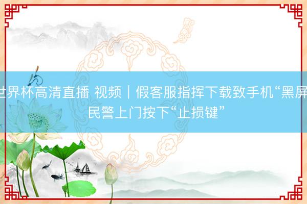 世界杯高清直播 视频|假客服指挥下载致手机“黑屏” 民警上门按下“止损键”