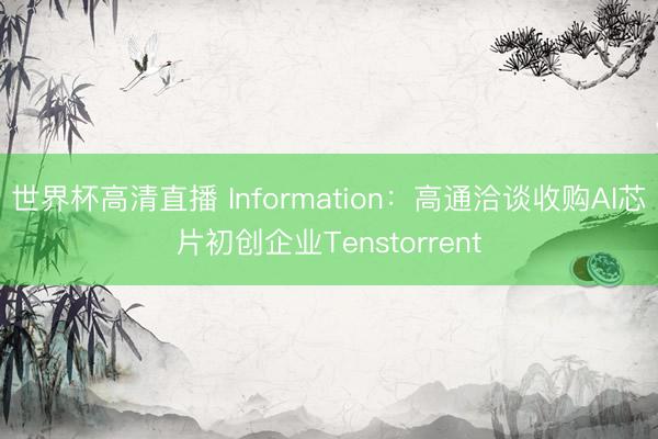 世界杯高清直播 Information：高通洽谈收购AI芯片初创企业Tenstorrent