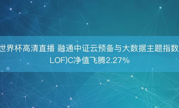 世界杯高清直播 融通中证云预备与大数据主题指数(LOF)C净值飞腾2.27%